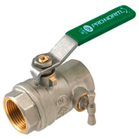 Vanne à sphère NF Double Femelle 3/4" A purge Passage intégral Poignée plate