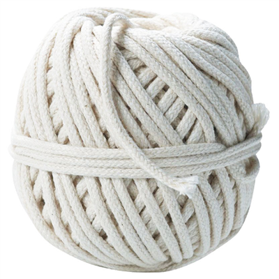 Cordeau en coton tressé blanc résistance 12 kg diamètre 1.5 mm longueur 59 m