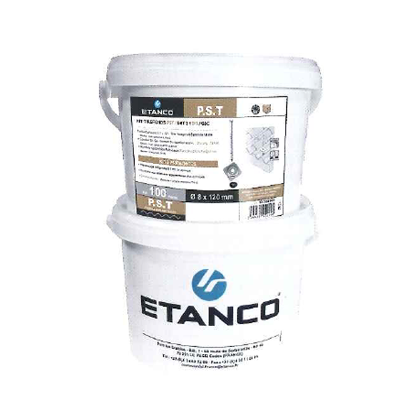 Tirefond à visser PST - tête hexagonale avec cavalier - acier galvanisé - 8 x 120 mm - seau de 100