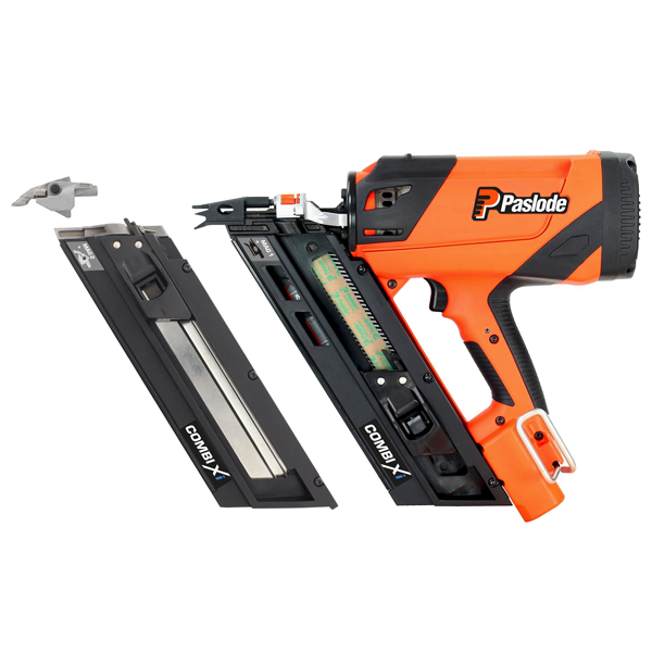 Cloueur autonome 2en1 Spit Paslode Combi Xi - bois sur bois et connecteurs métalliques - en coffret avec batterie et chargeur + 8 packs de clous