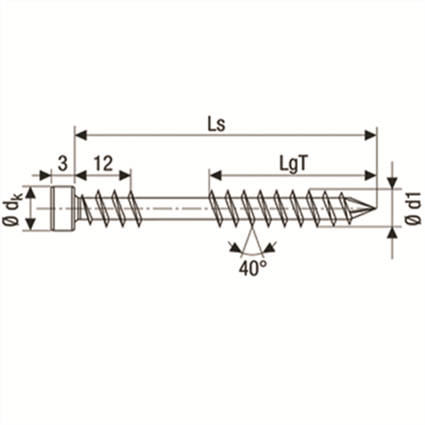 Vis de terrasse Torx T25 - filetage de fixation tête cylindrique en inox A2 5x50mm - Boîte de 500