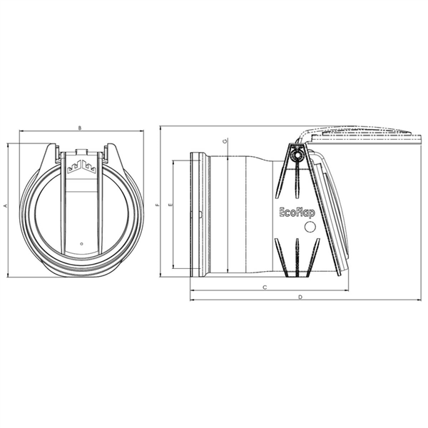 CLAPET NEZ PA20FDV - ECO-FLAP - DN 200