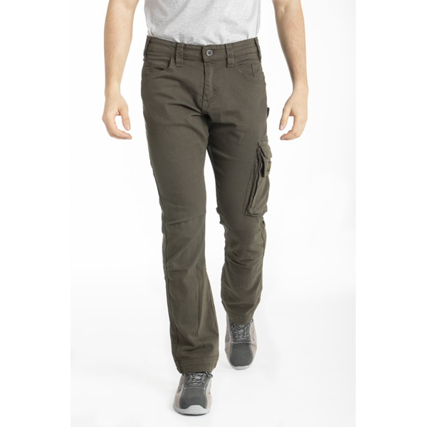 Jean de travail Rica Lewis stretch multi-poches kaki - Taille 48