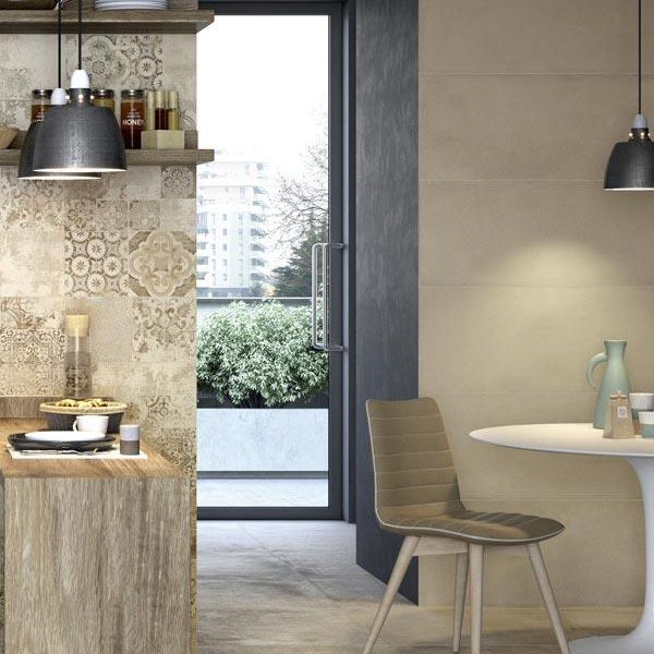 Faïence murale rectifiée effet ciment Terracruda - 40,0 cm x 120,0 cm - ép. 6,00 mm - Sabbia