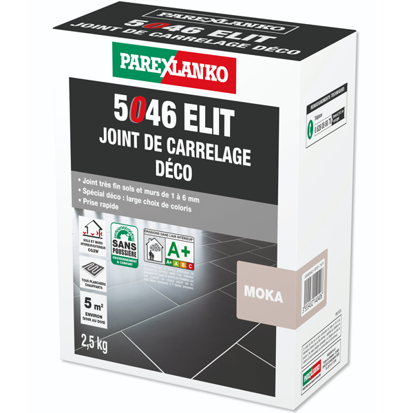 Joint de carrelage déco - 5046 Elit - sol et mur joints de 1 à 6 mm - Moka Sac de 2,5 KG