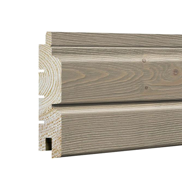 Bardage bois peint en Sapin du Nord de classe 3.1 - Protect Silverwood - Profil Oscillo XXL - 26,00 MM x 122,00 MM - Long. 4,45 M - Coloris Cendre