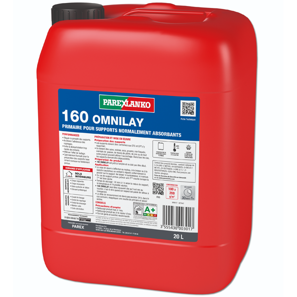 Primaire 160 OMNILAY Parexlanko pour supports normalement absorbants - Bidon de 20 litres