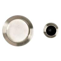 Kit poignées cuvettes pour porte coulissante épaisseur 38 à 48 mm - acier inox finition nickel satiné