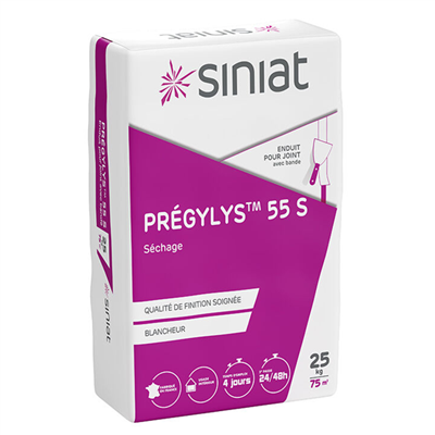 Enduit de jointoiement et de finition spécial grands chantiers - PRÉGYLYS 55 S - sac de 25 KG