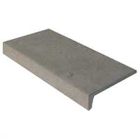 Nez de marche avec bord en L descendant en grès cérame effet pierre - Fiordi - 30,0 CM x 15,0 CM - hauteur 3,7 CM - Grigio