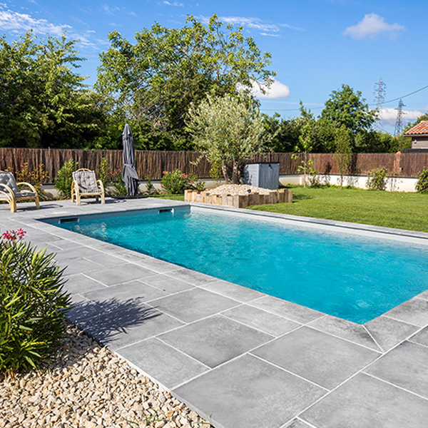 Dalle terrasse béton - Calypso - 60,0 CM x 60,0 CM - ép.30,00 MM - teinte Gris minéral nuancé