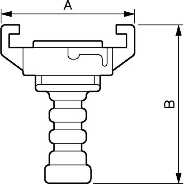 Raccord express cannelé pour tuyau diamètre 16 mm