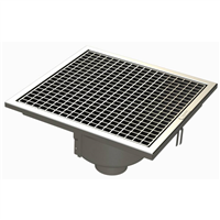 CANIVEAU 400X400 INOX SIPHON CENTRE RV4.4