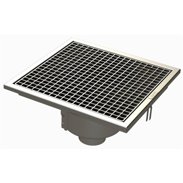 CANIVEAU 400X400 INOX SIPHON CENTRE RV4.4