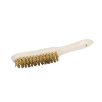 Brosse à main en fil laiton pour surface métallique - Manche en bois - Theard