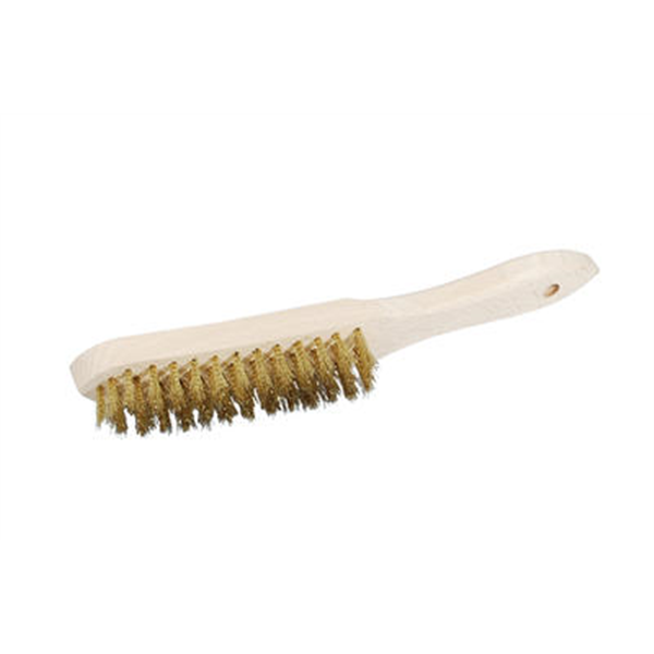 Brosse à main en fil laiton pour surface métallique - Manche en bois - Theard