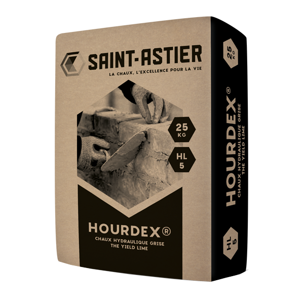 Chaux hydraulique grise Hourdex pour maçonnerie enduit et scellement de tuiles - sac de 25 kg