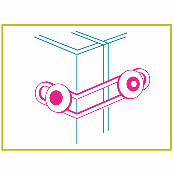 Bloque placard souple de sécurité - Fixation adhésive - Nordlinger Pro - Plastique transparent - Lot de 2