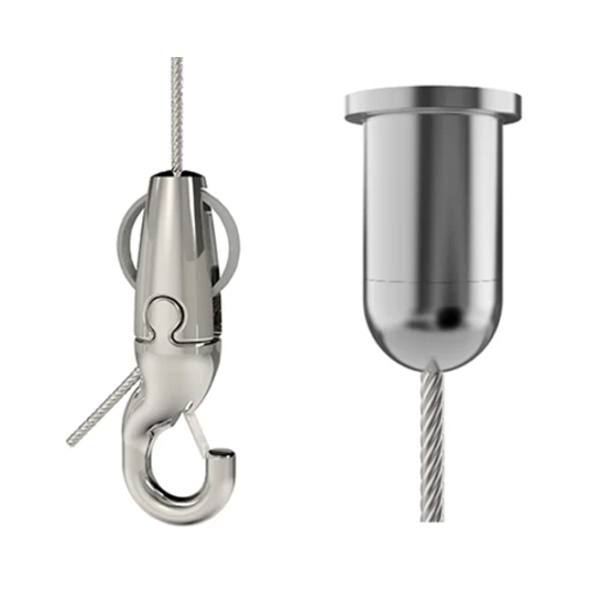 Crochet de suspension plafond pour îlot acoustique - Kit KBL embout déco Angel Gripple - 15kg max - câble de 1,00 M - sachet de 6