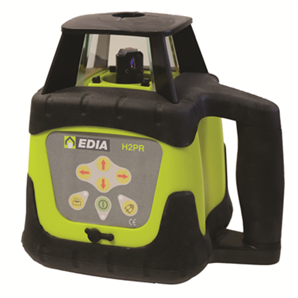 Laser rotatif rouge Edia H2PR double pente tête aluminium 635 nm avec batteries et chargeur