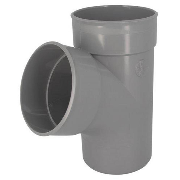 Culotte simple mâle/femelle Nicoll - Diamètre 160 mm - Degré angle 67°30 - À coller - PVC - Gris