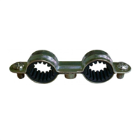 Collier sanitaire isophonique double - Fixation tuyauteries Ø16 mm Acier zingué blanc - Lot de 10