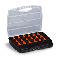 Mallette de rangement avec 18 séparateurs amovibles - 380 x 310 x 60 mm - Polypropylène noir