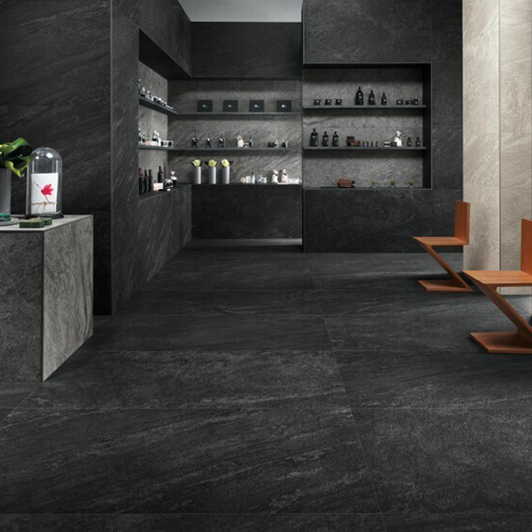 Carrelage extérieur grès cérame rectifié forte épaisseur effet pierre - Brave - 60,0 CM x 60,0 CM - ép. 20,00 MM - Coke