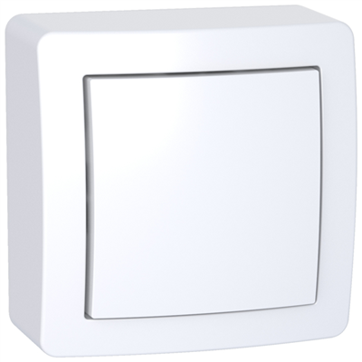 Interrupteur poussoir avec cadre en saillie Schneider Alréa - blanc polaire - 10 A à 250 V CA