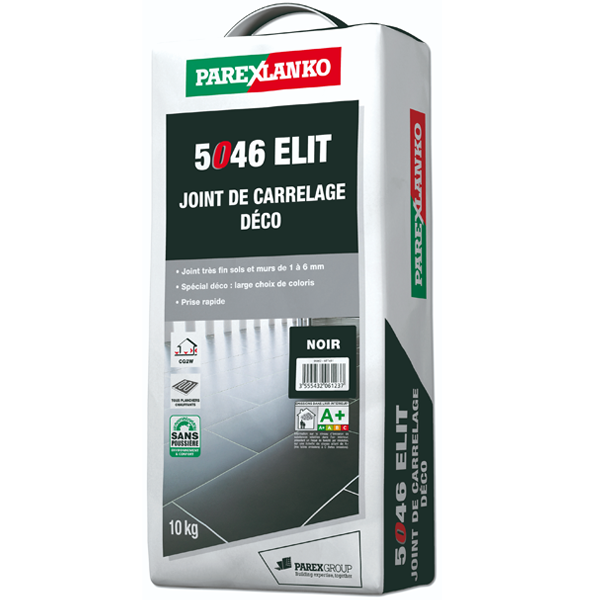 Joint de carrelage déco - 5046 Elit - sol et mur joints de 1 à 6 mm - Noir Sac de 10 KG