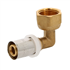 Raccord coudé à sertir avec écrou tournant F 3/4" pour tubes multicouches Ø20