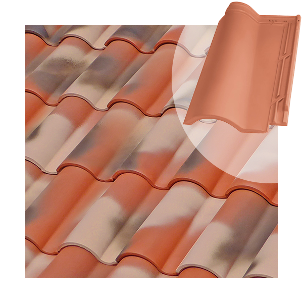 Tuile en terre cuite TB-12 Tejas Borja à double emboîtement - coloris Nature Manoir - 439 MM x 260 MM