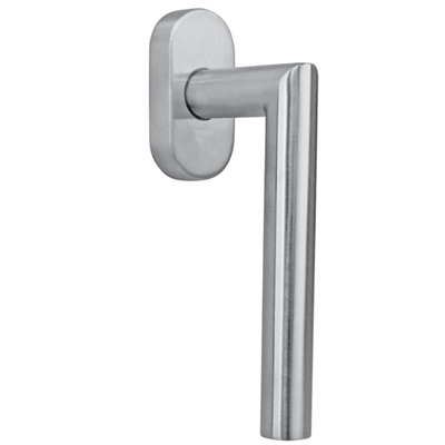 Poignée de fenêtre à béquille Vachette Linox 493 en inox sur bloc platine carré 7 mm