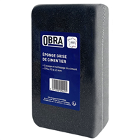 Éponge grise de cimentier Obra spéciale lissage et nettoyage du ciment - 9,5 x 17,5 cm
