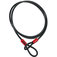 Câble antivol en acier à 2 boucles Abus Cobra avec gainage PVC noir - diamètre 8 mm - longueur 2 m