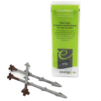 Grappin de fixation de gazon synthétique sur sol meuble Exelgreen - Aluminium - 140 x 14 mm - Boîte de 10