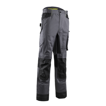 Pantalon de travail pour homme stretch coupe droite avec poches genouillères - Baru Coverguard - Gris - Taille S