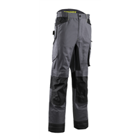 Pantalon de travail pour homme stretch coupe droite avec poches genouillères - Baru Coverguard - Gris - Taille L