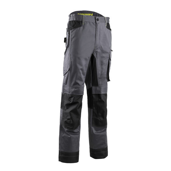Pantalon de travail pour homme stretch coupe droite avec poches genouillères - Baru Coverguard - Gris - Taille L