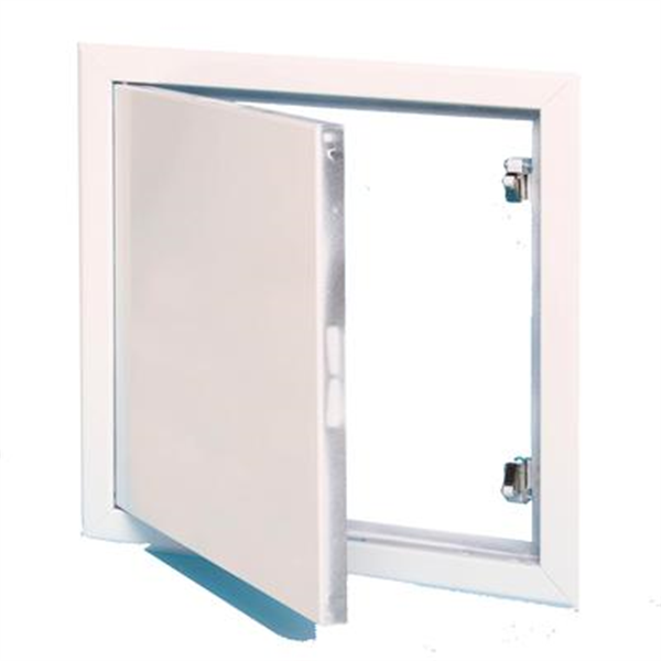 Trappe de visite en acier zingué laqué blanc - dimensions intérieures 76.5 x 76.5 CM