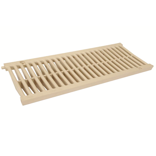 Grille PVC pour caniveaux de piscine - Connecto A15 Sable - largeur int. 150 mm - longueur 0.5 m