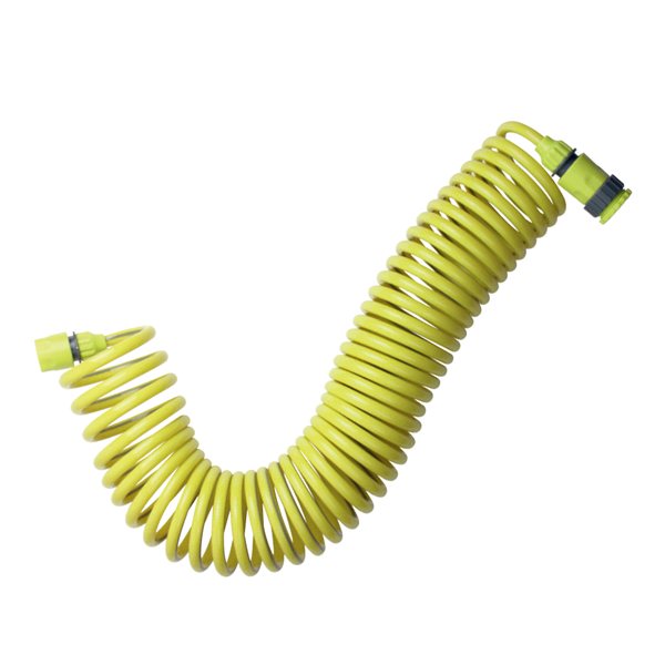 Raccord automatique pour tuyau torsadé, extensible, mini dévidoir Ø 9 mm - Anis ou Fuchsia