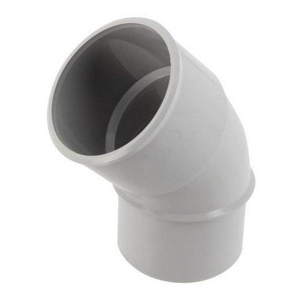 Coude mâle-femelle à 45° Nicoll CJ4GT pour tube de descente de gouttière de 50 mm - Techtan Gris