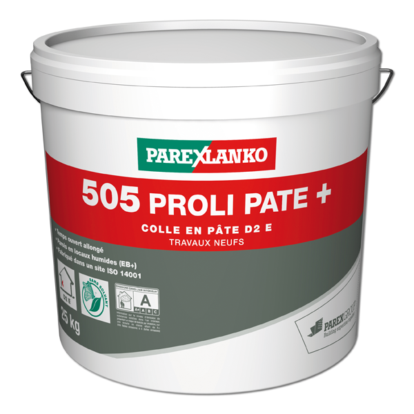 Colle en pâte améliorée PROLI PATE + 505 pour murs - Seau de 25 kg