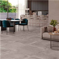 Carrelage intérieur en grès cérame émaillé effet béton Vincennes - 45,0 cm x 45,0 cm - ép. 9,50 mm - Blanco