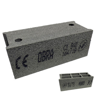 Bloc béton creux retourné 500x200x200 mm - B40 OBRA - 3 parois, 6 trous