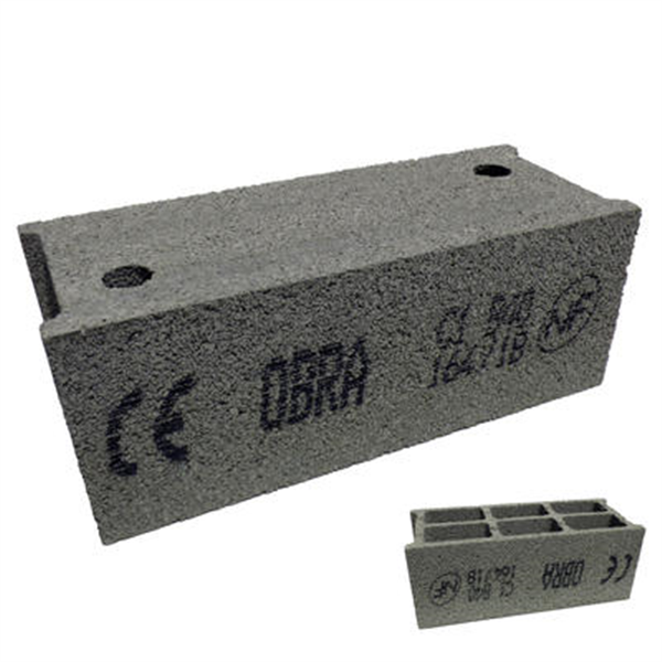 Bloc béton creux retourné 500x200x200 mm - B40 OBRA - 3 parois, 6 trous