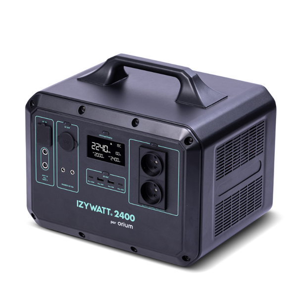 Station électrique portable IZYWATT 2400,0 W Orium - 3 modes de charge - 9 prises de sortie