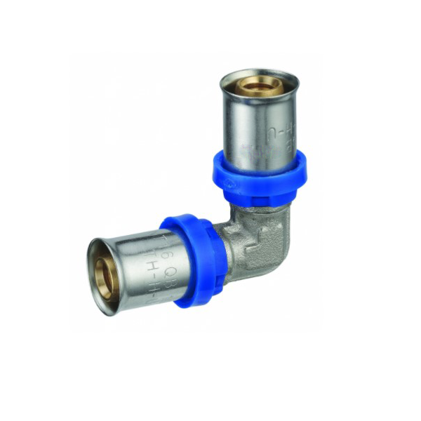 Raccord à sertir coude égal en laiton diamètre 16 mm pour tube multicouches TH H U