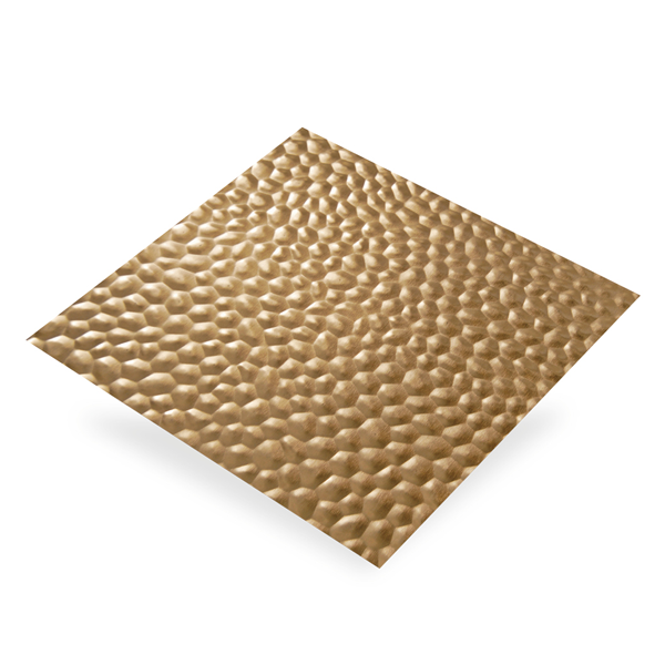 Plaque en Aluminium brut cuivre martelé - 500 x 250 mm - épaisseur 0.4 mm